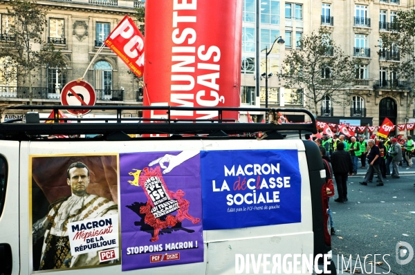 Manifestation contre la politique d  Emmanuel Macron