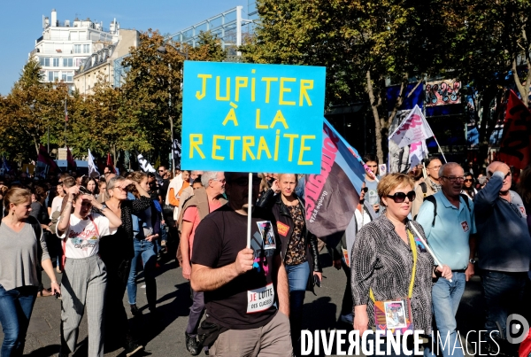 Manifestation contre la politique d  Emmanuel Macron