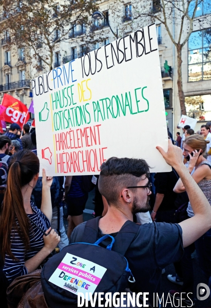 Manifestation contre la politique d  Emmanuel Macron
