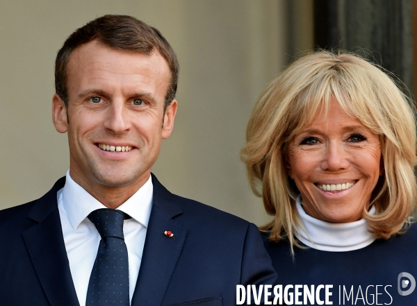 Emmanuel macron avec Brigitte Macron