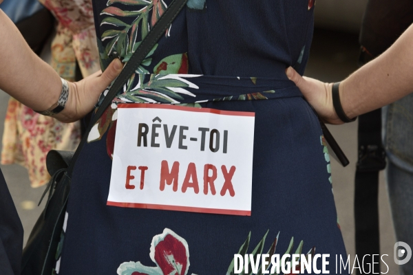 Manifestation pour la Journée de grève interprofessionnels du 9 octobre 2018 à Paris.