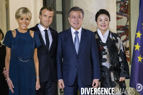 Diner d Etat à l Elysée pour le président M. MOON Jae-in.