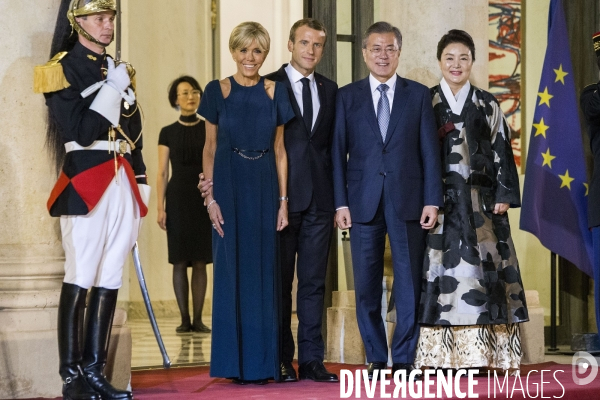 Diner d Etat à l Elysée pour le président M. MOON Jae-in.