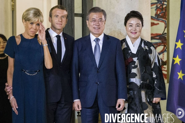 Diner d Etat à l Elysée pour le président M. MOON Jae-in.