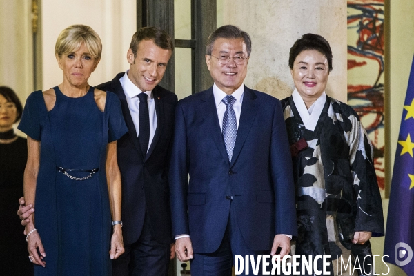 Diner d Etat à l Elysée pour le président M. MOON Jae-in.