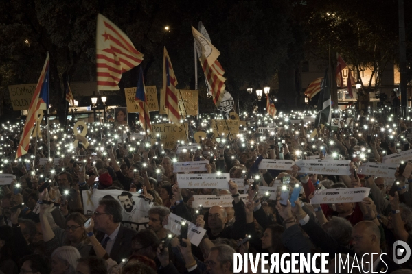 Barcelone Hommage aux prisonniers politiques.