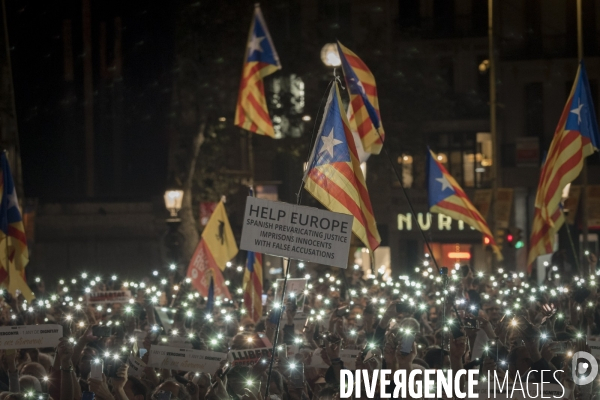 Barcelone Hommage aux prisonniers politiques.