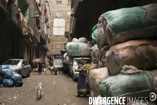 Quartier des chiffonniers au caire, egypte.