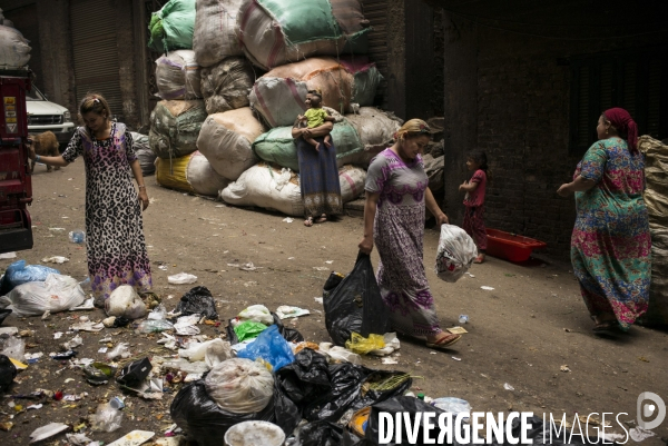 Quartier des chiffonniers au caire, egypte.