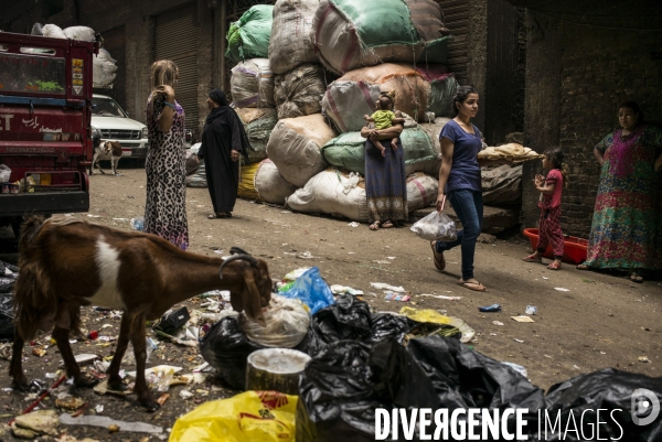 Quartier des chiffonniers au caire, egypte.