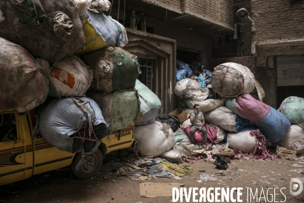 Quartier des chiffonniers au caire, egypte.