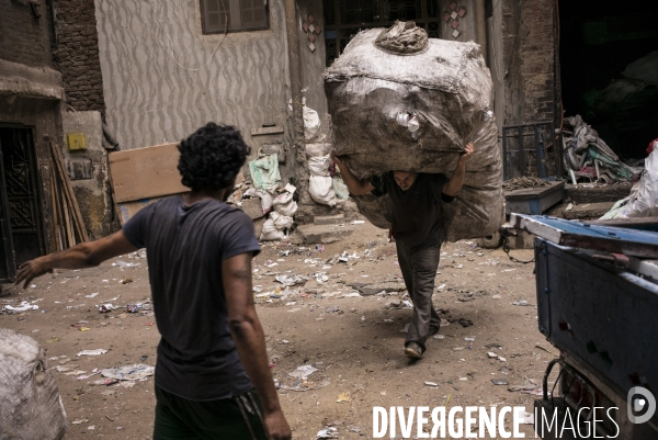 Quartier des chiffonniers au caire, egypte.