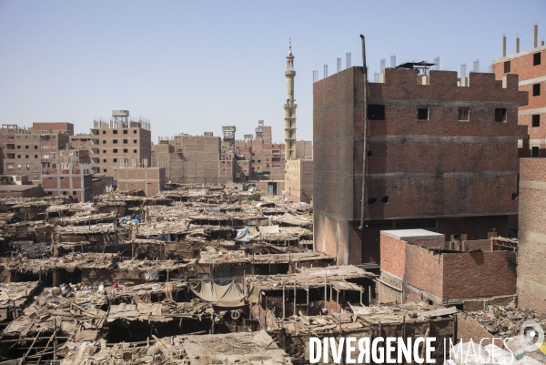 Quartier des chiffonniers au caire, egypte.