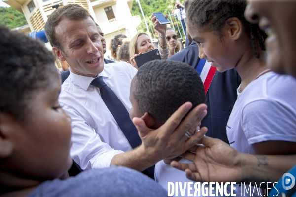 Emmanuel Macron en voyage officiel aux Antilles