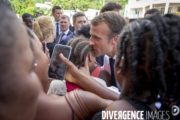 Emmanuel Macron en voyage officiel aux Antilles