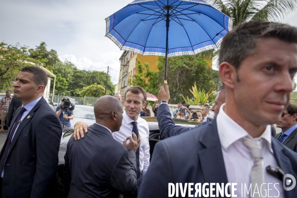 Emmanuel Macron en voyage officiel aux Antilles