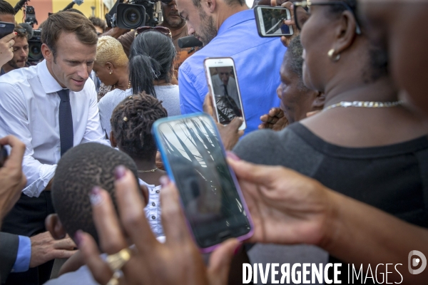 Emmanuel Macron en voyage officiel aux Antilles