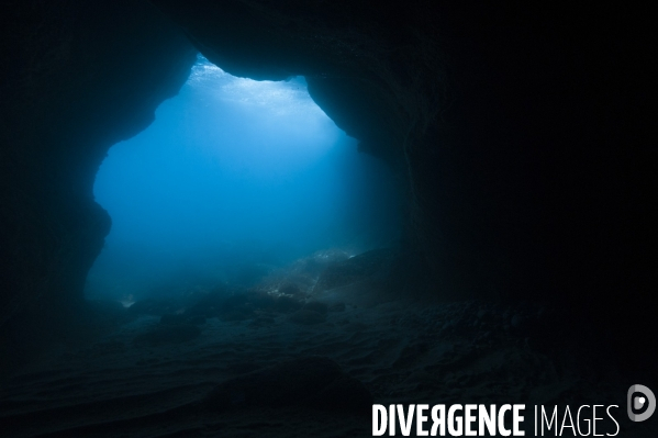 Une grotte sous-marine en Méditerranée - Underwater cave in Mediterranean
