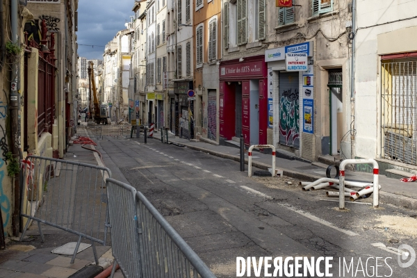 Marseille: rue d Aubagne, 5 ème jour de fouille