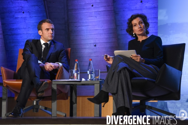 Emmanuel Macron à l Unesco pour réglementer l internet