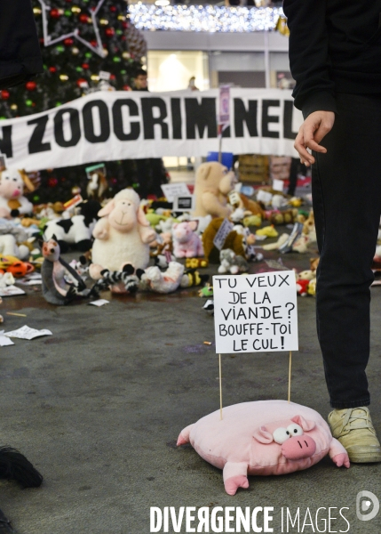 Action cause animale du collectif Boucherie abolition, BALANCE TON ZOOCRIMINEL. Animals rights.