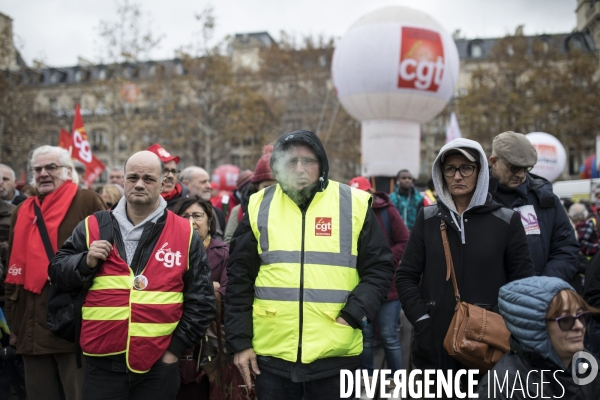 Manifestation de la cgt sur la précarité et les gilets jaunes