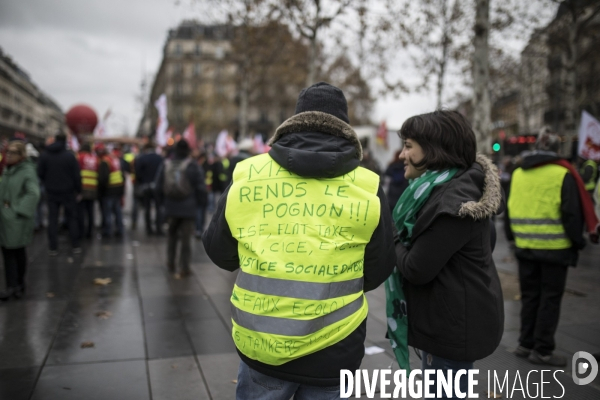 Manifestation de la cgt sur la précarité et les gilets jaunes