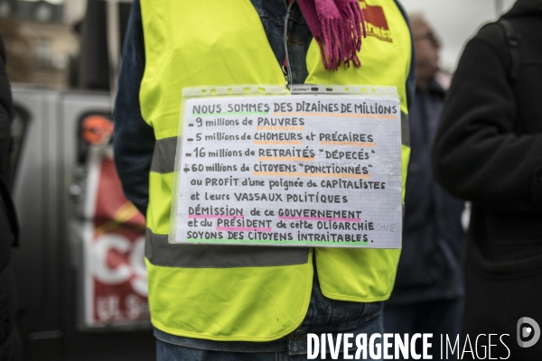 Manifestation de la cgt sur la précarité et les gilets jaunes