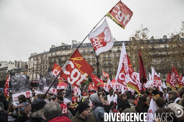 Manifestation de la cgt sur la précarité et les gilets jaunes