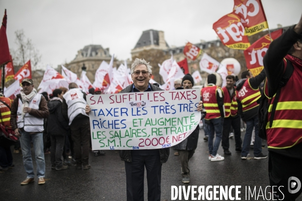 Manifestation de la cgt sur la précarité et les gilets jaunes