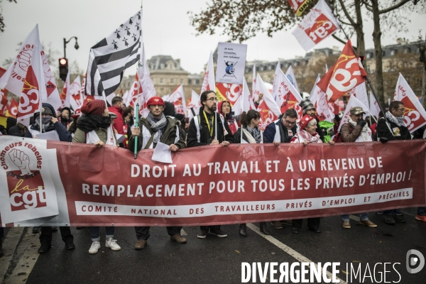 Manifestation de la cgt sur la précarité et les gilets jaunes