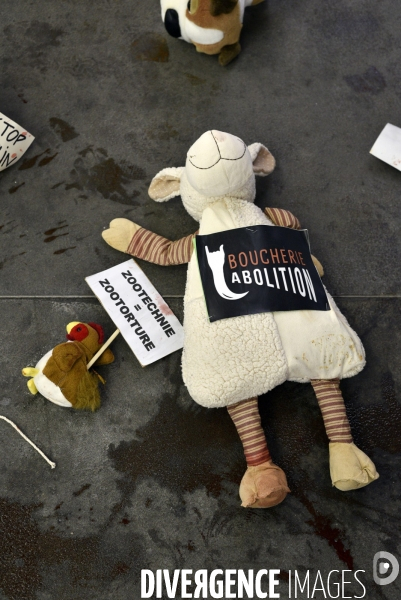 Action cause animale du collectif Boucherie abolition, BALANCE TON ZOOCRIMINEL. Animals rights.