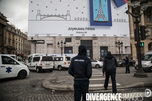 Manifestation d ambulanciers contre la réforme du financement des transports sanitaires