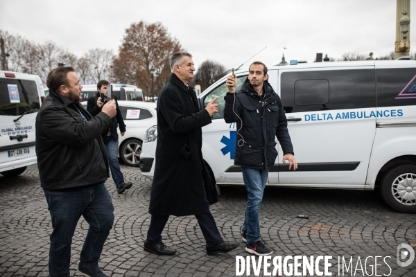 Manifestation d ambulanciers contre la réforme du financement des transports sanitaires