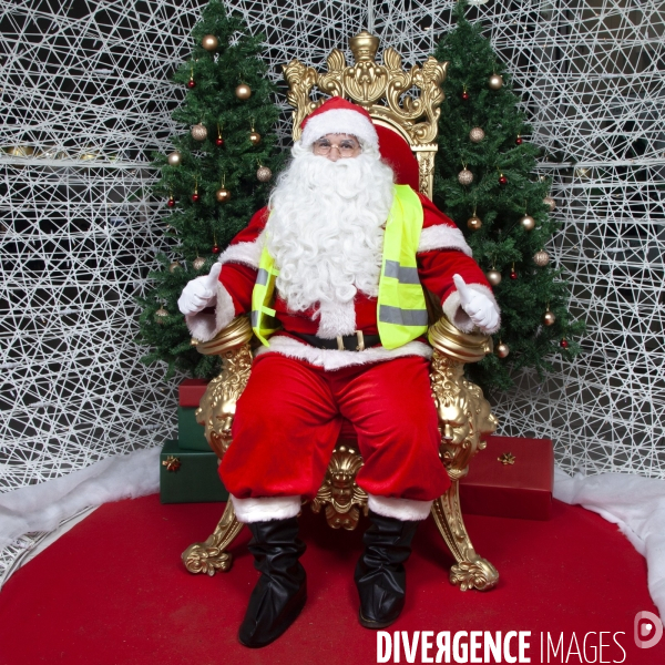 Le Père-Noël en gilet jaune