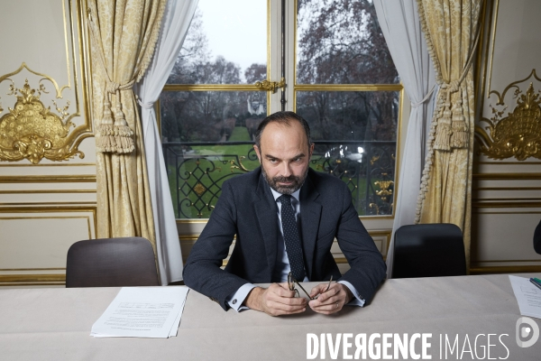 Le premier ministre Edouard Philippe en interview à Matignon