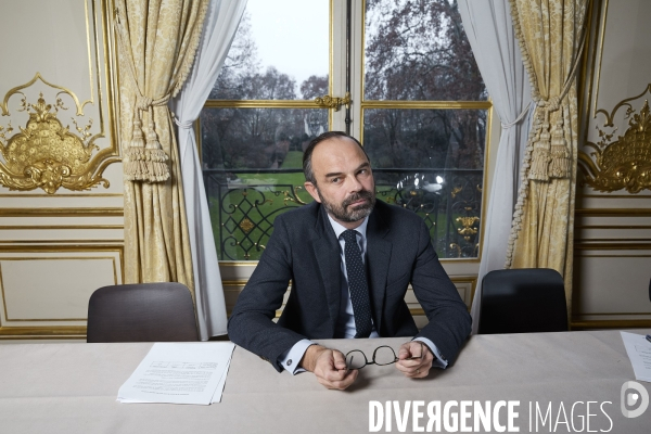 Le premier ministre Edouard Philippe en interview à Matignon