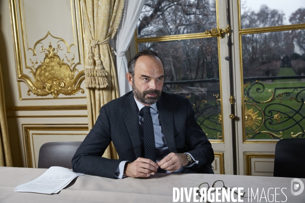 Le premier ministre Edouard Philippe en interview à Matignon