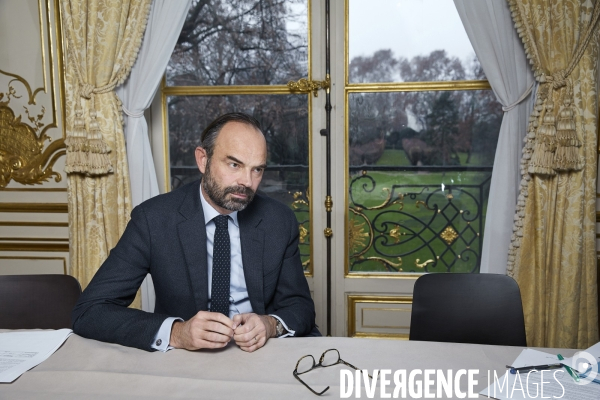 Le premier ministre Edouard Philippe en interview à Matignon