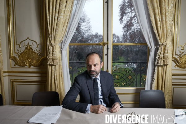 Le premier ministre Edouard Philippe en interview à Matignon