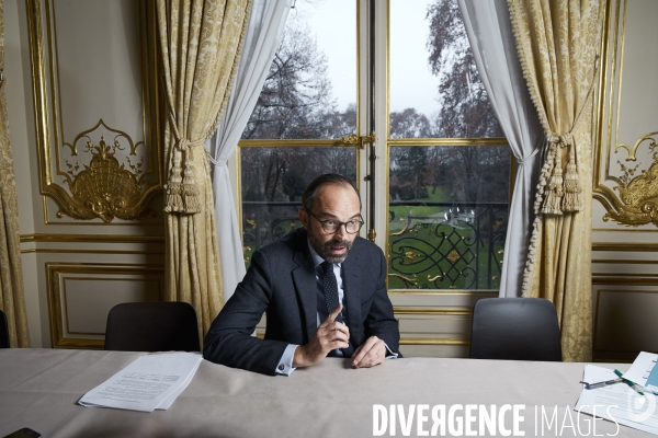 Le premier ministre Edouard Philippe en interview à Matignon