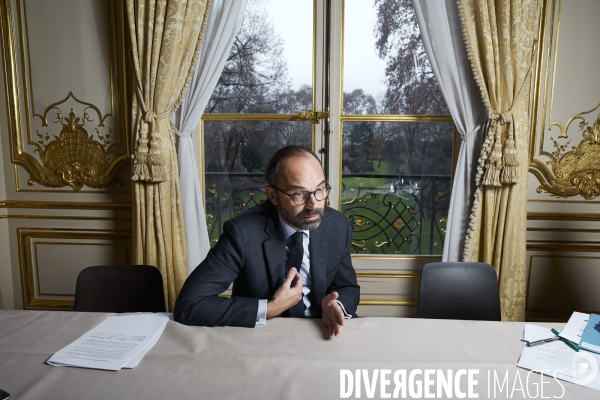 Le premier ministre Edouard Philippe en interview à Matignon