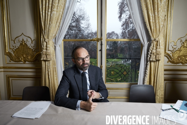 Le premier ministre Edouard Philippe en interview à Matignon