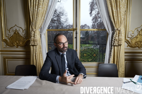 Le premier ministre Edouard Philippe en interview à Matignon