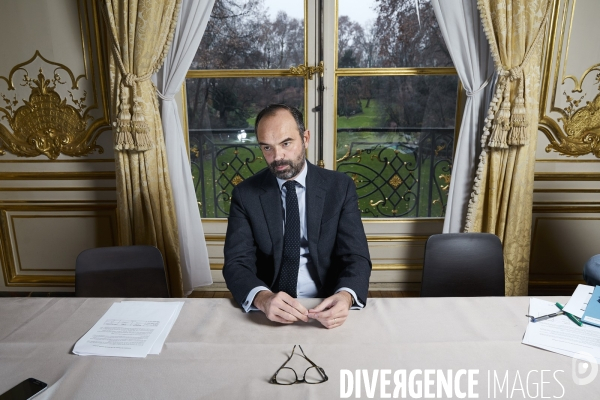 Le premier ministre Edouard Philippe en interview à Matignon