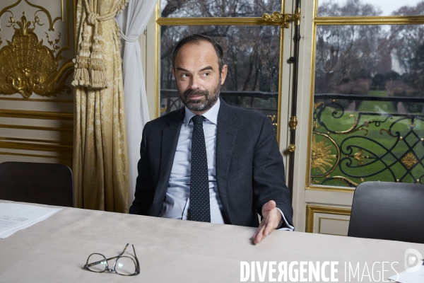 Le premier ministre Edouard Philippe en interview à Matignon