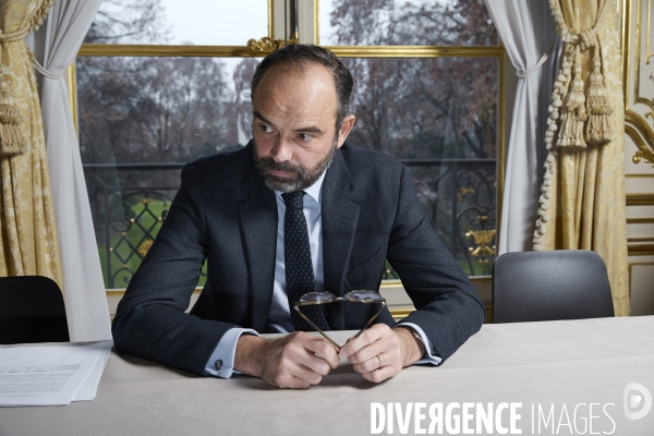 Le premier ministre Edouard Philippe en interview à Matignon