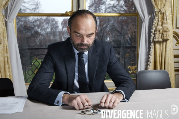 Le premier ministre Edouard Philippe en interview à Matignon