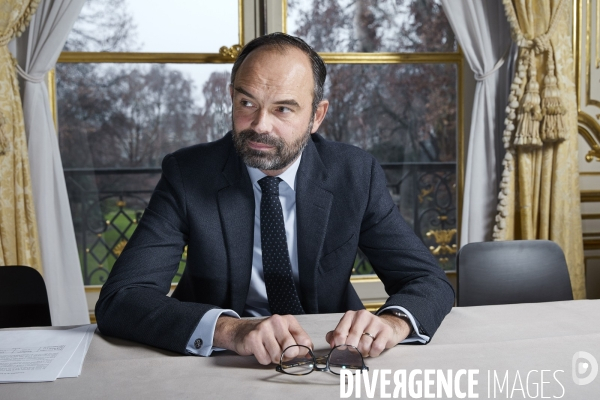 Le premier ministre Edouard Philippe en interview à Matignon