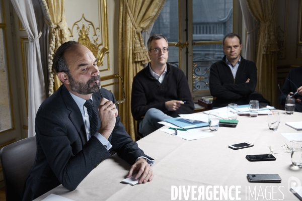 Le premier ministre Edouard Philippe en interview à Matignon